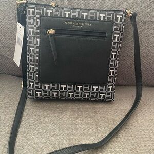 Tommy Hilfiger Monogram Black and White Crossbody Bag